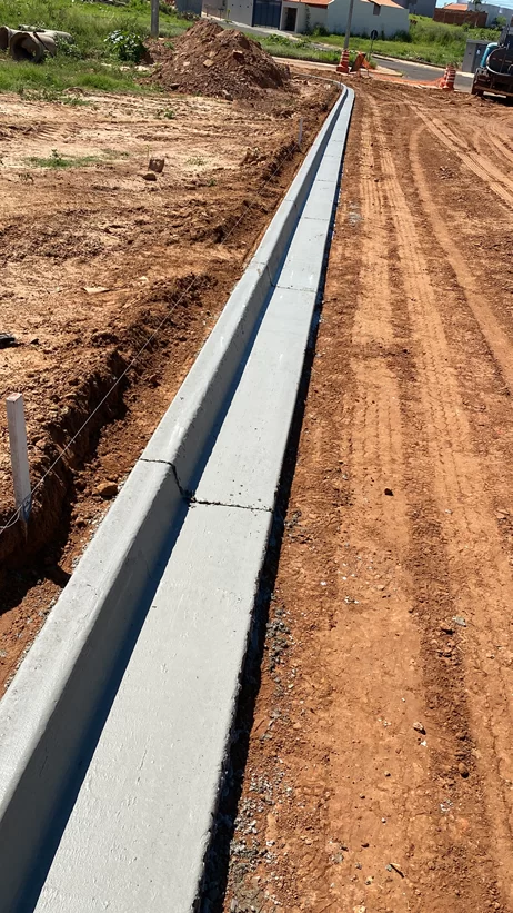 Execução de guias e sarjetas